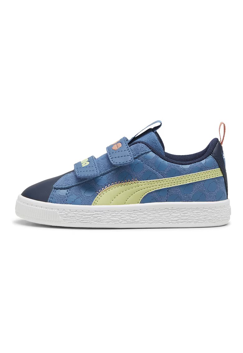 Puma Спортни обувки Classic от велур и кожа - Син/Шам фъстък зелено