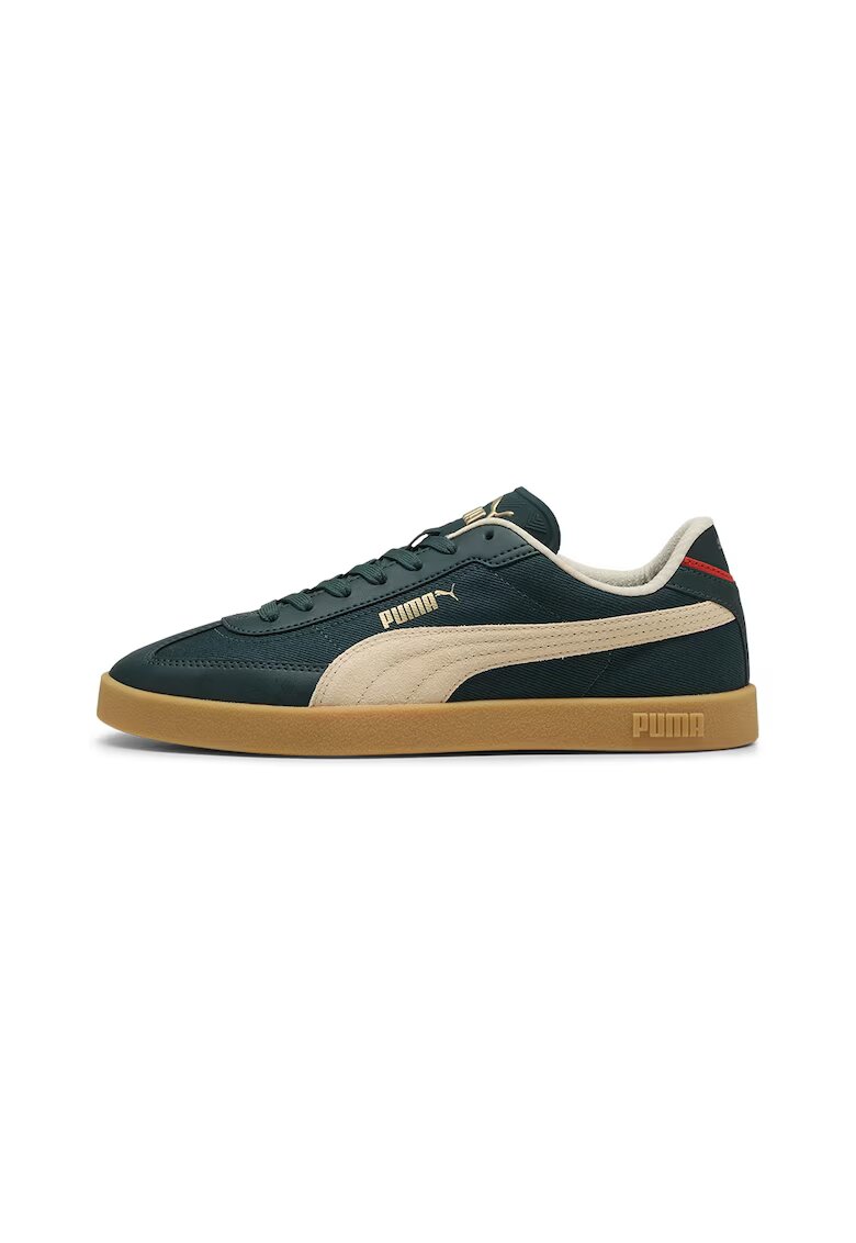 Puma Спортни обувки Club II Era от еко кожа и текстил - Тъмнозелен/Крем