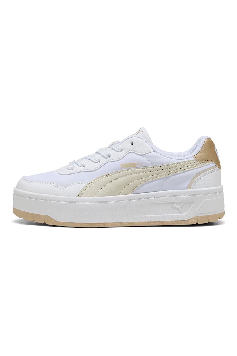 Puma Спортни обувки Court Lally от еко кожа Бял/Жълт