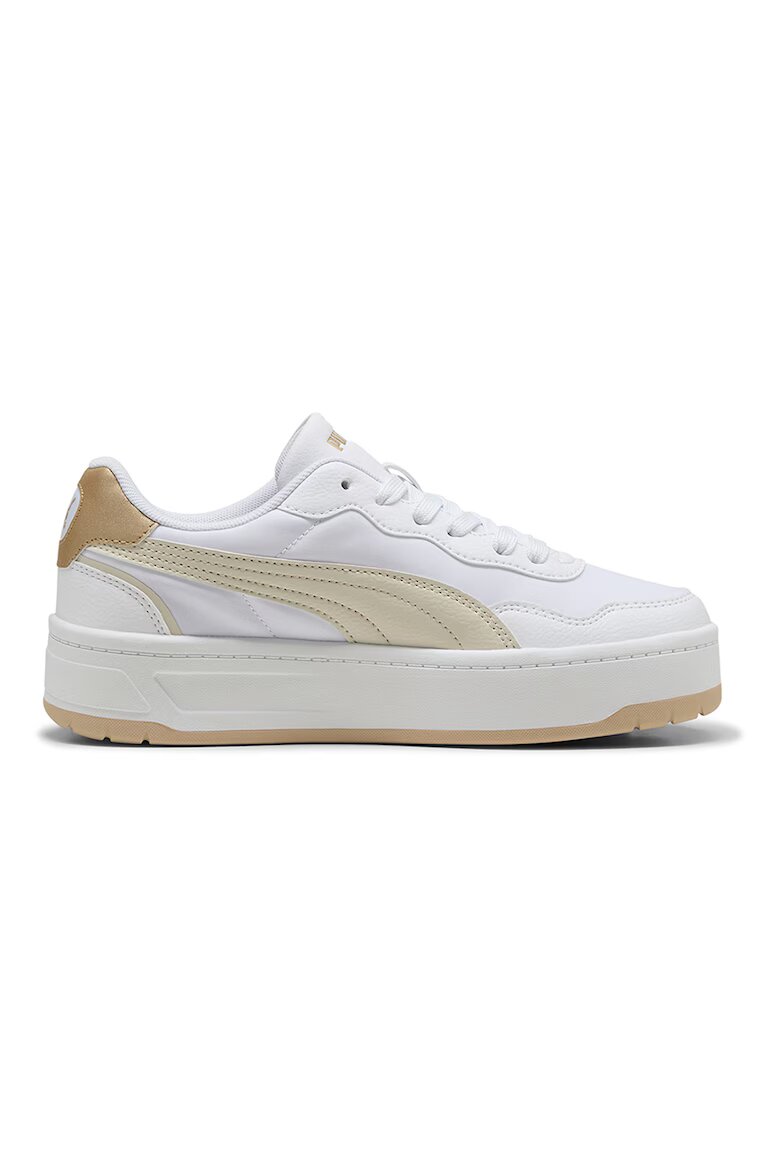 Puma Спортни обувки Court Lally от еко кожа Бял/Жълт