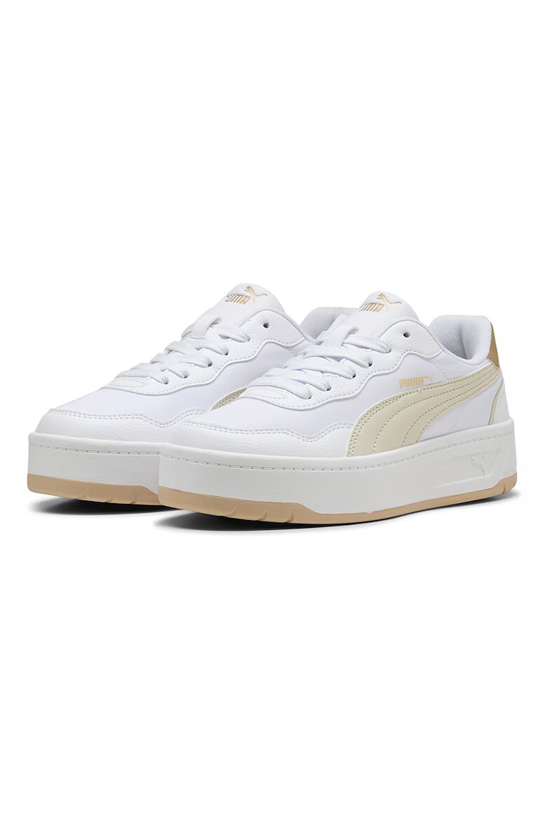 Puma Спортни обувки Court Lally от еко кожа Бял/Жълт