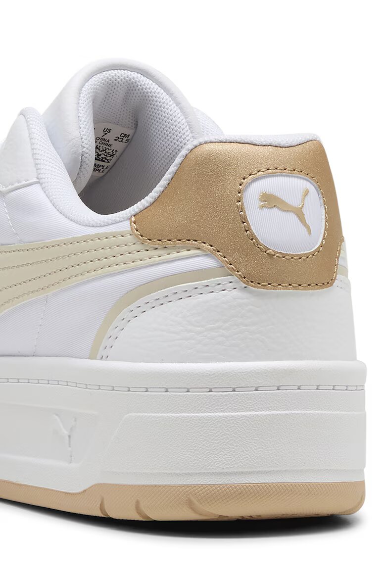 Puma Спортни обувки Court Lally от еко кожа Бял/Жълт