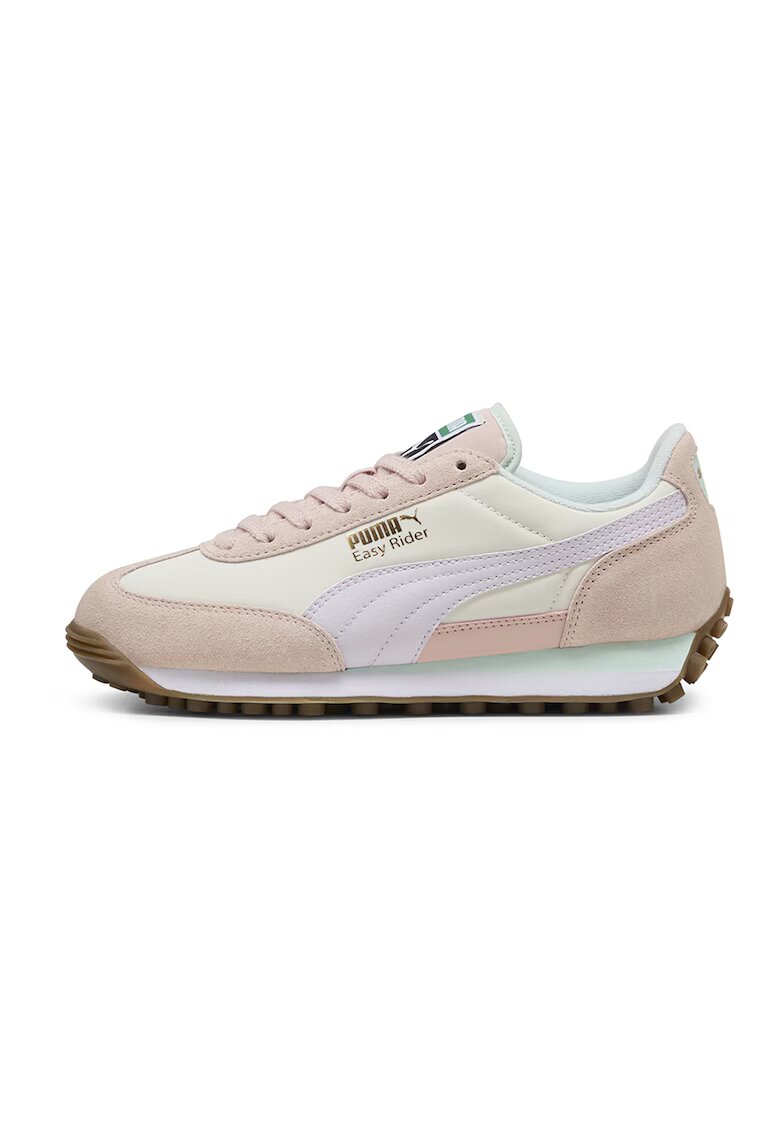 Puma Спортни обувки Easy Rider с велур и текстил - Слонова кост/Праскова