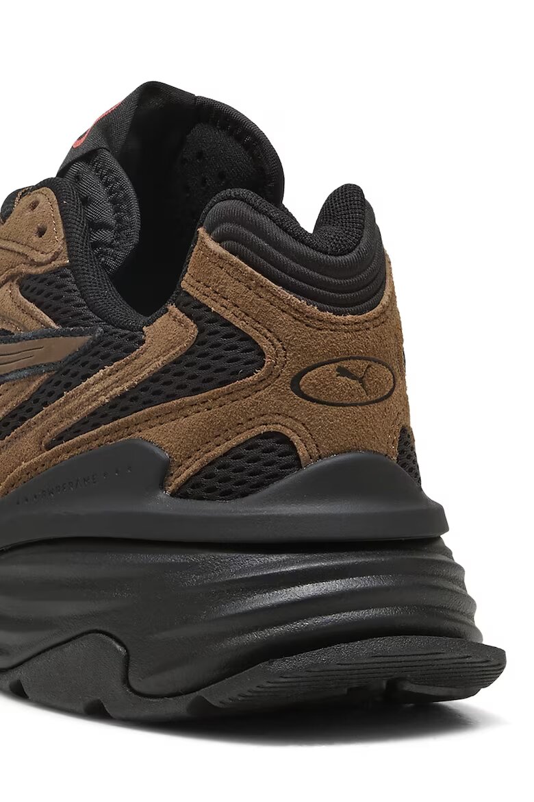 Puma Спортни обувки Fade Nitro LS S Haute Coffee с връзки Черен въглерод/Сиена кафява