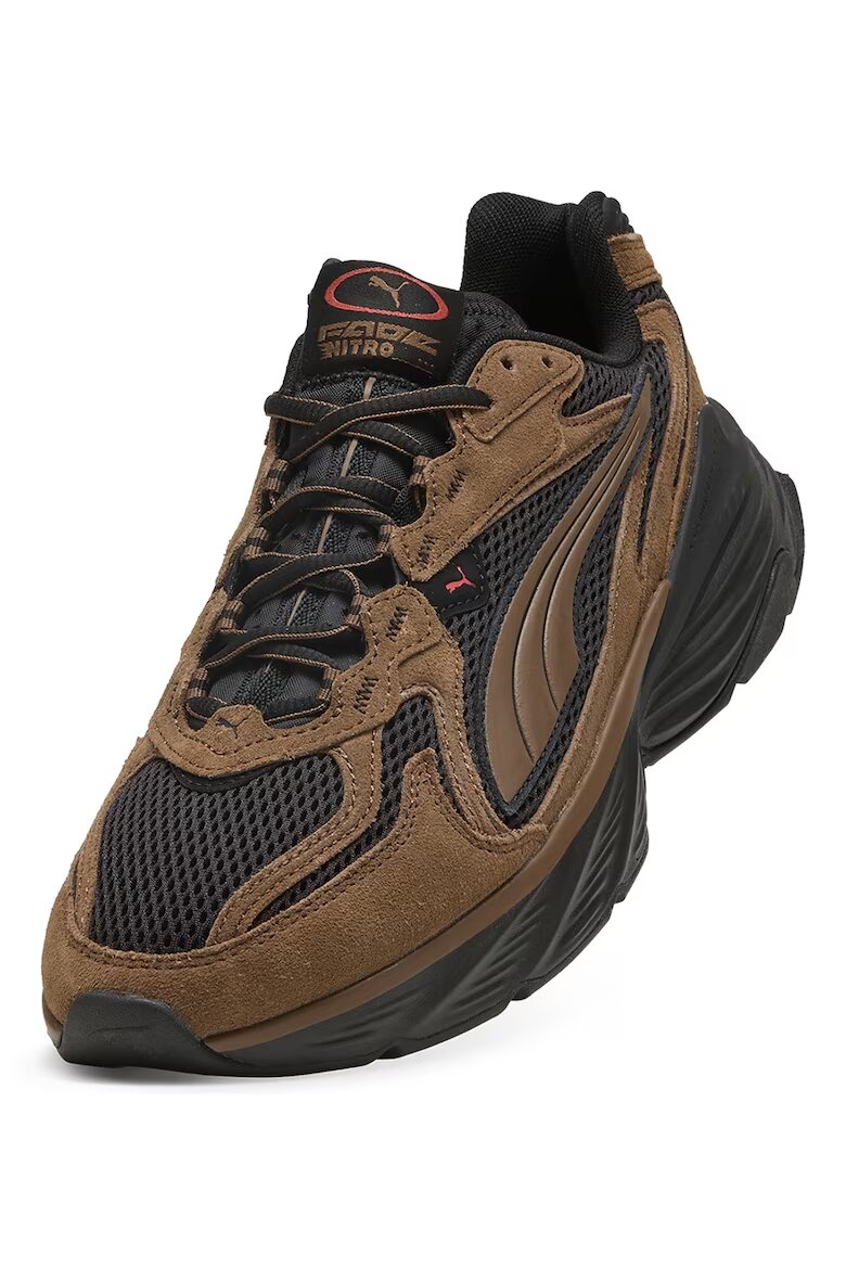 Puma Спортни обувки Fade Nitro LS S Haute Coffee с връзки Черен въглерод/Сиена кафява
