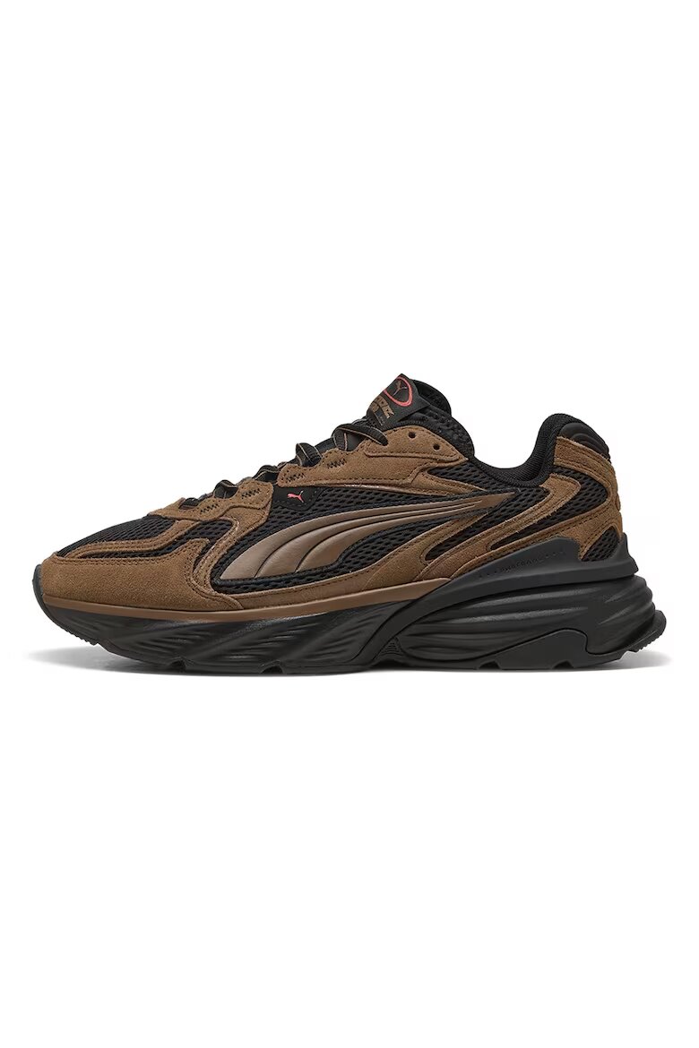 Puma Спортни обувки Fade Nitro LS S Haute Coffee с връзки Черен въглерод/Сиена кафява