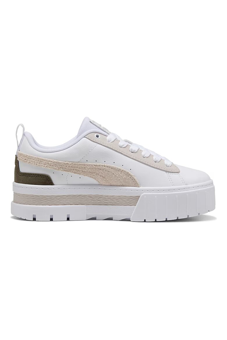 Puma Спортни обувки Mayze Mix от еко кожа с велур Бежов/Мръснобял