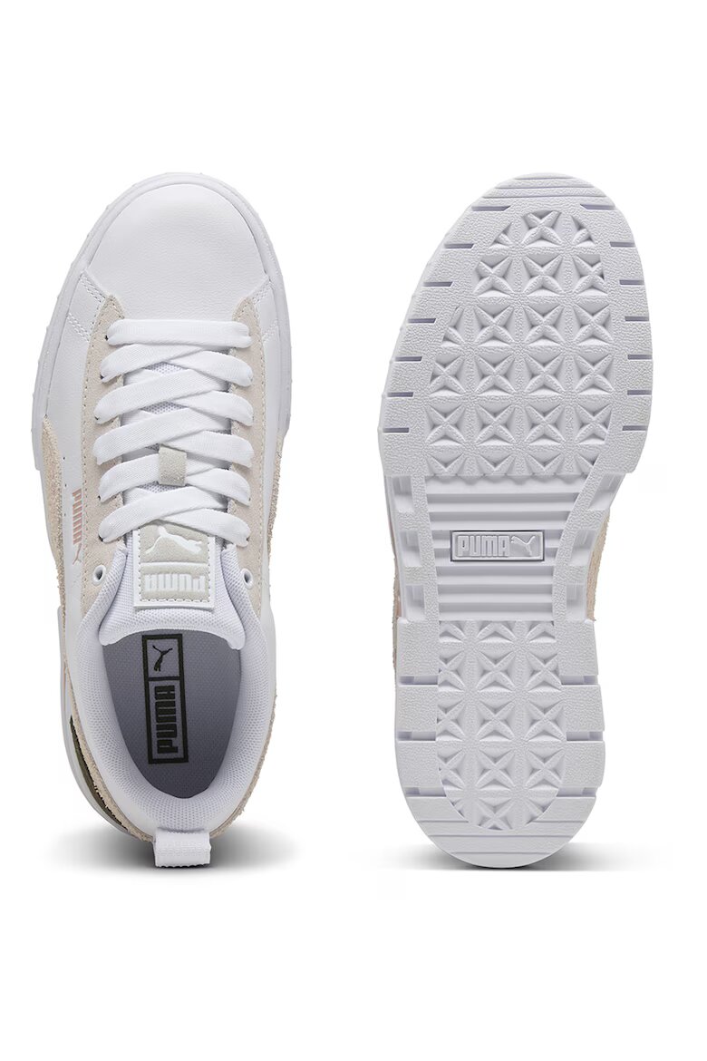 Puma Спортни обувки Mayze Mix от еко кожа с велур Бежов/Мръснобял