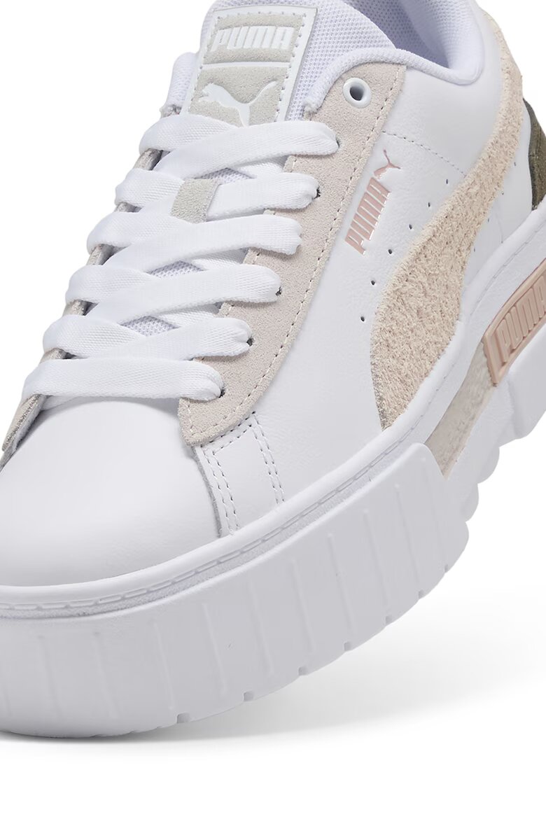 Puma Спортни обувки Mayze Mix от еко кожа с велур Бежов/Мръснобял