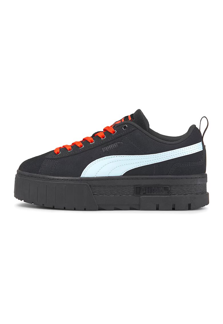 Puma Спортни обувки Mayze от велур - Черен/Светлосин