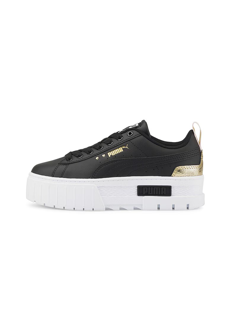 Puma Спортни обувки Mayze с метални елементи - Бял/Златист/Черен
