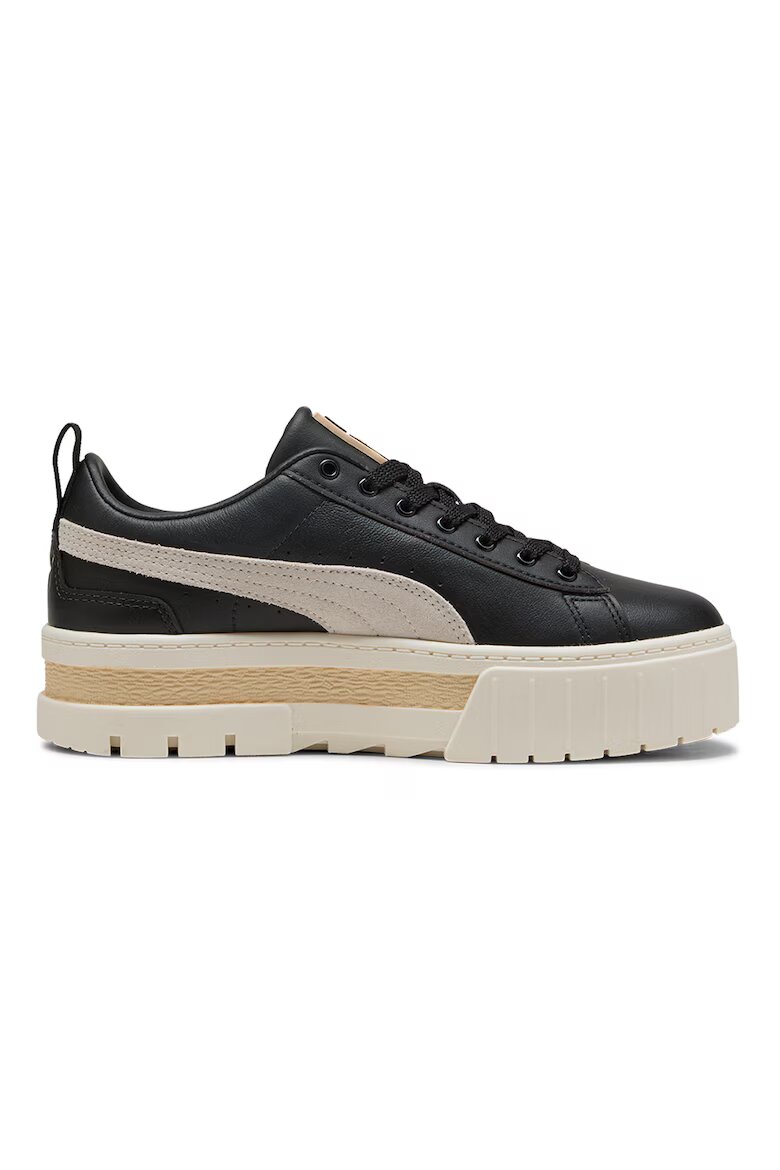 Puma Спортни обувки Mayze с велур и равна платформа Черен/Светло кафяво