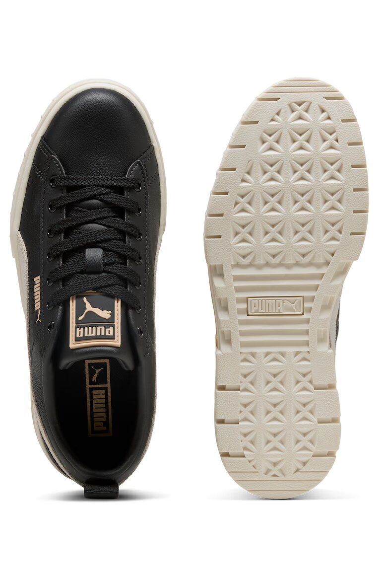 Puma Спортни обувки Mayze с велур и равна платформа Черен/Светло кафяво