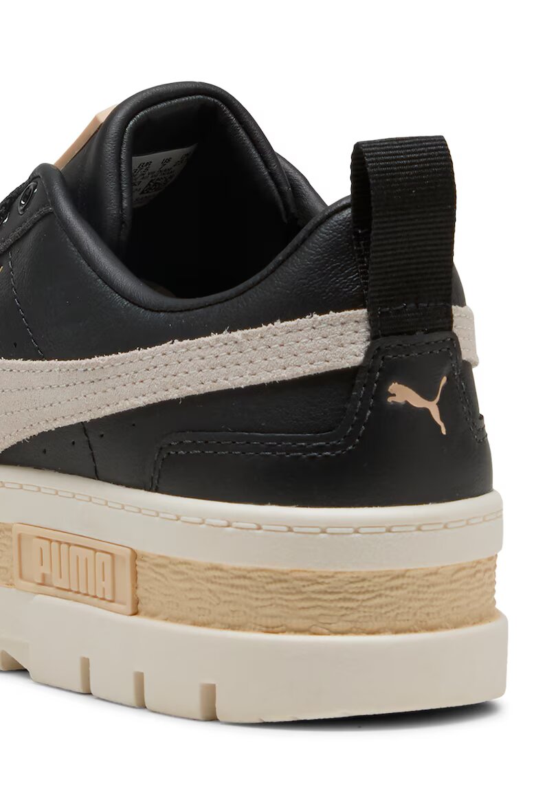 Puma Спортни обувки Mayze с велур и равна платформа Черен/Светло кафяво