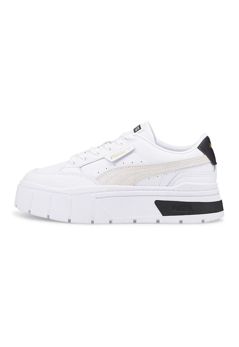 Puma Спортни обувки Mayze Stack с велур - Черен/Светло сив/Бял