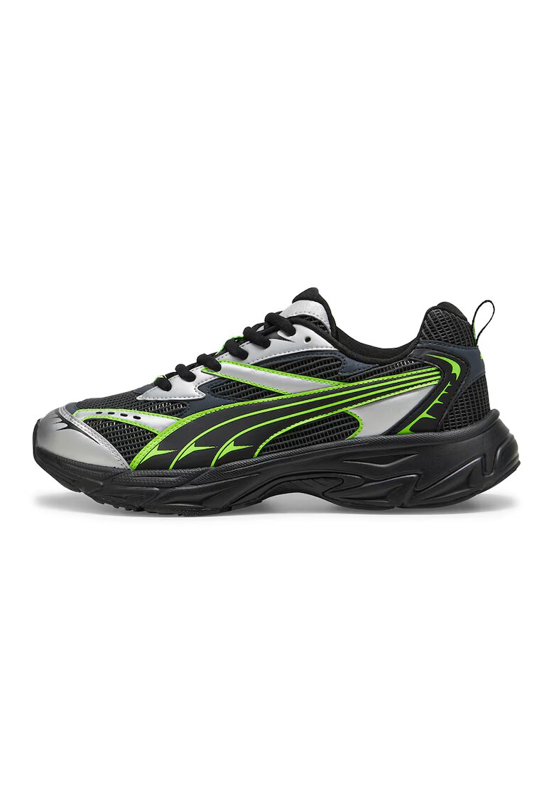 Puma Спортни обувки Morphic Athletic с текстил - Бял/Черен/Неоново зелено