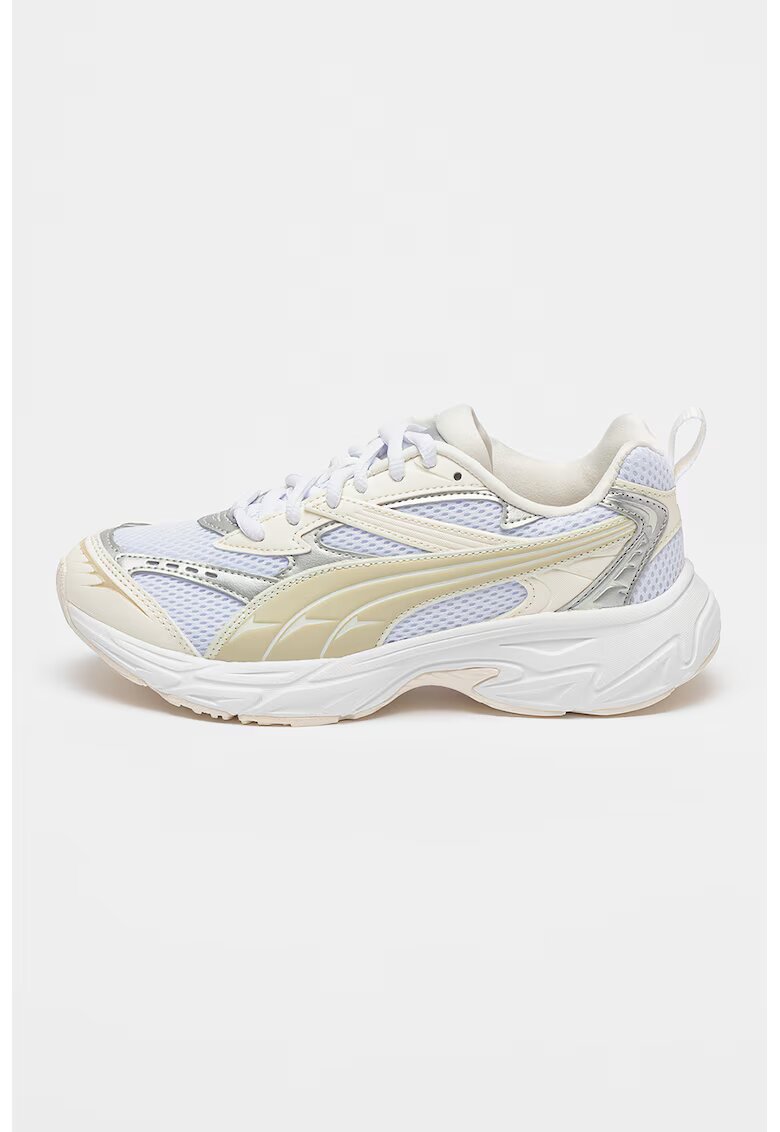 Puma Спортни обувки Morphic Metallic с мрежа - Бял/Сребрист
