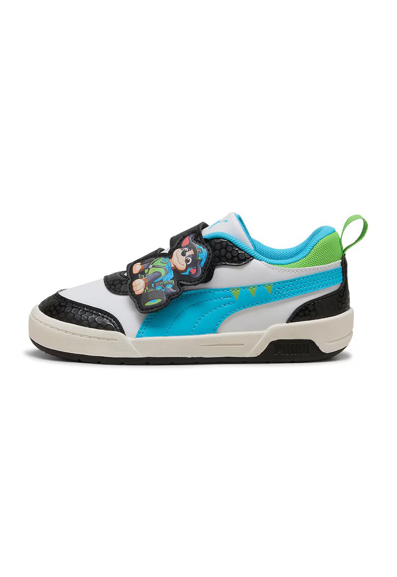 Puma Спортни обувки Multiflex 2 от еко кожа с принт на Paw Patrol - Бял/Пастелносин/Черен