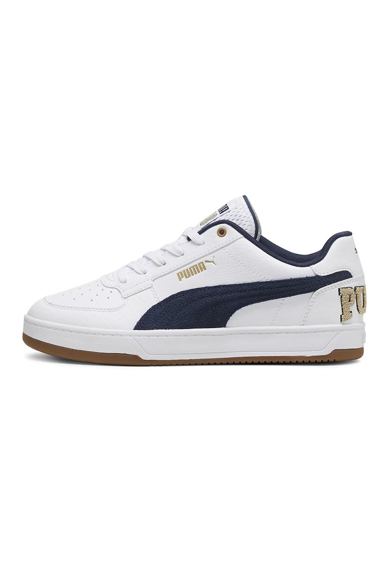 Puma Спортни обувки от еко кожа с лого - Бял/Тъмносин