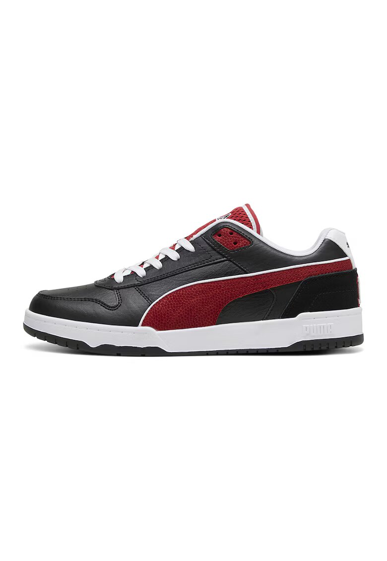 Puma Спортни обувки от еко кожа с велур - Черен/Тъмночервен