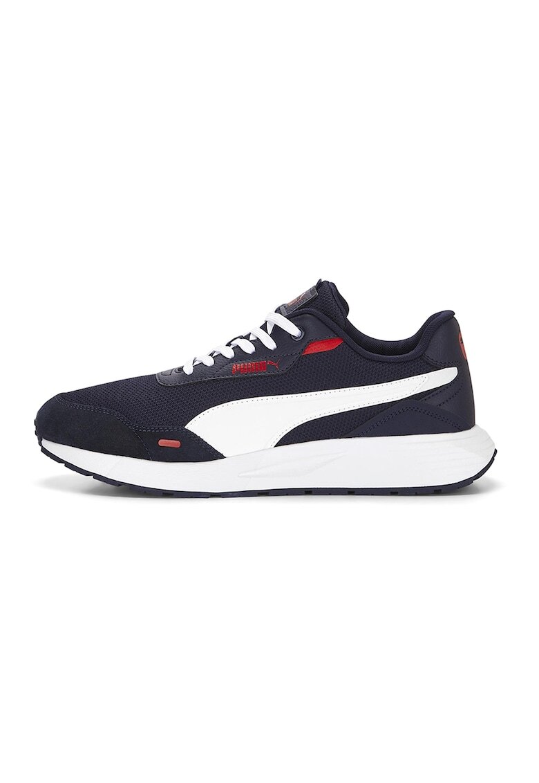 Puma Спортни обувки от екологична кожа и мрежа - Runtamed - Бял/Тъмносин