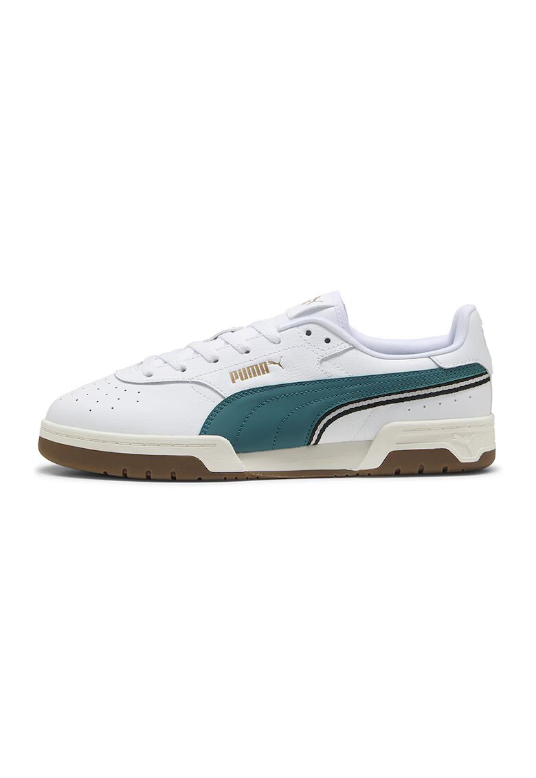 Puma Спортни обувки от кожа Court Premier - Бял/Персийско зелено