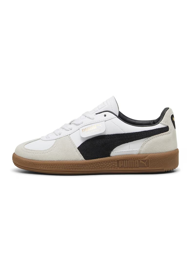Puma Спортни обувки Palermo от велур и еко кожа - Бял/Черен