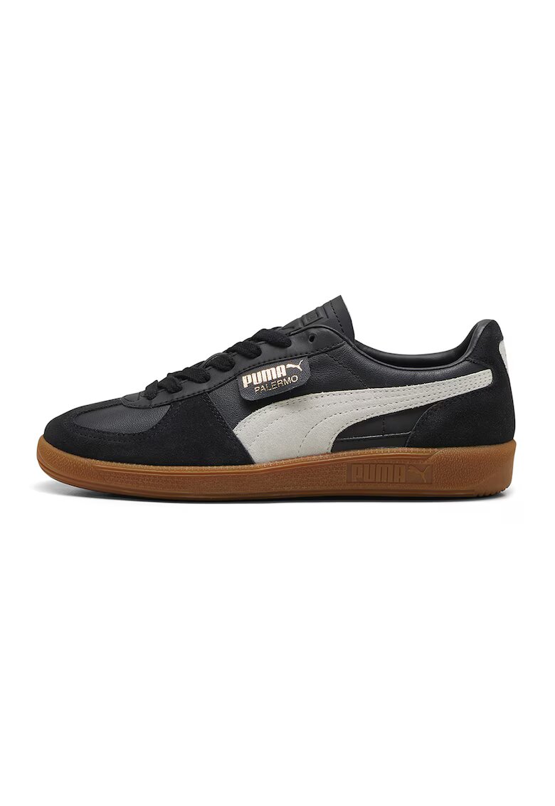 Puma Спортни обувки Palermo с еко кожа и велур - Бял/Черен