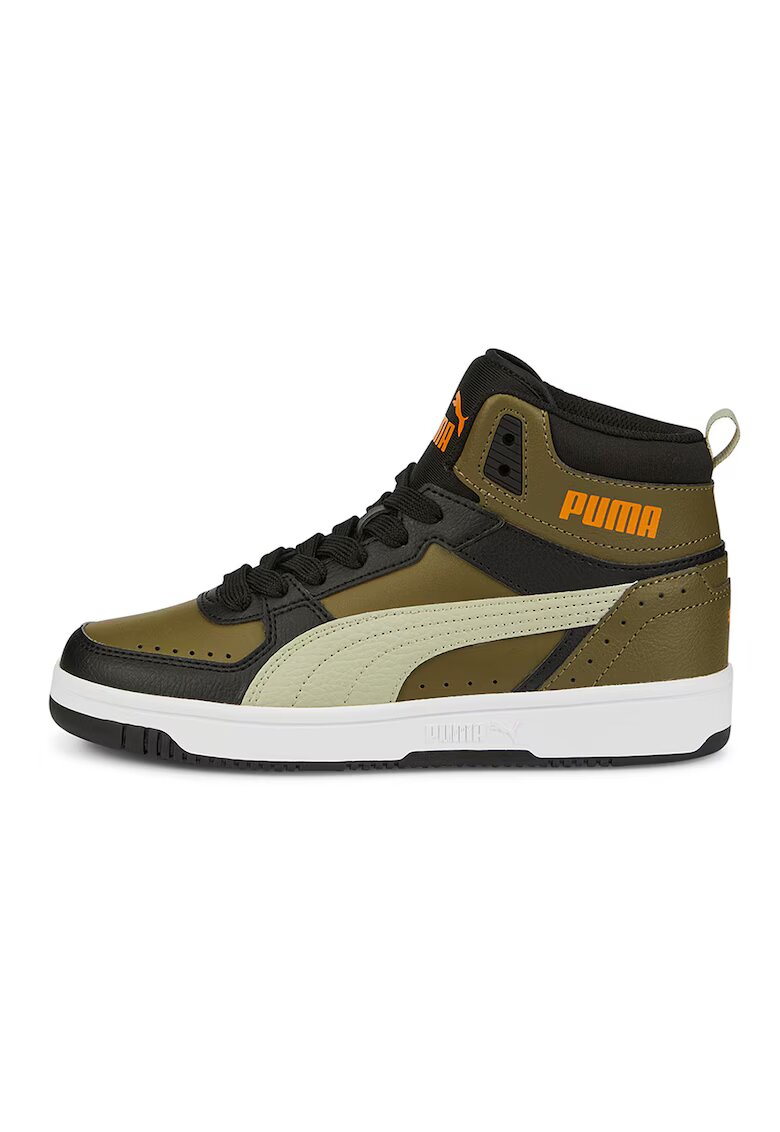 Puma Спортни обувки Rebound Joy от еко кожа - Черен/Оранжев/Маслинено зелено