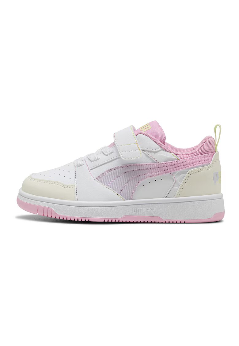 Puma Спортни обувки Rebound V6 от еко кожа с велкро - Пастелнорозов/Бял