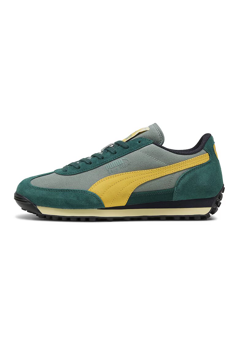 Puma Спортни обувки с велур - Сив/Жълт/Бледозелен