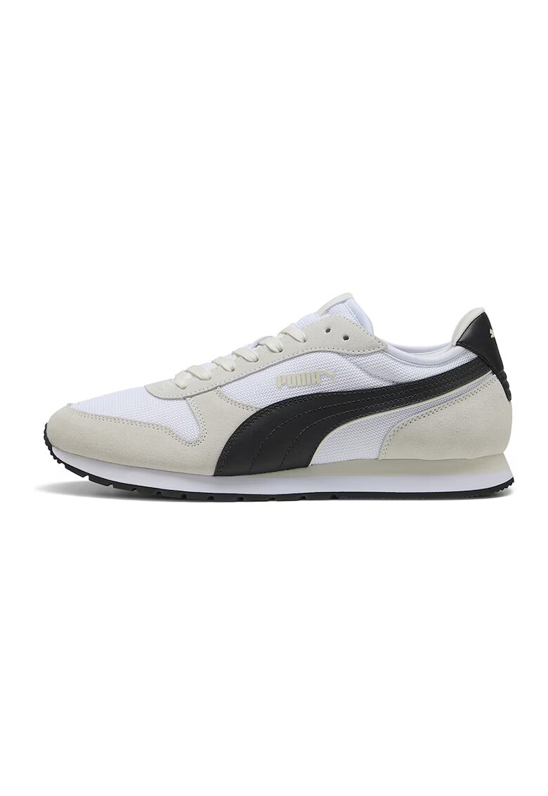 Puma Спортни обувки St Miller от велур и мрежа - Бял/Черен/Сиво-бежов
