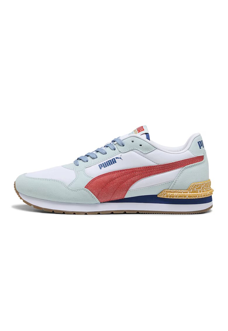 Puma Спортни обувки ST Runner с лого - Бял/Ментово зелено