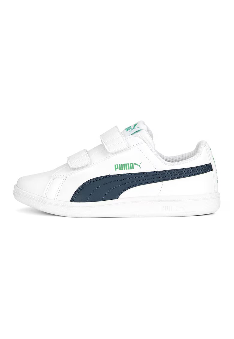 Puma Спортни обувки Up от еко кожа с велкро - Бял/Зелен/Тъмносин