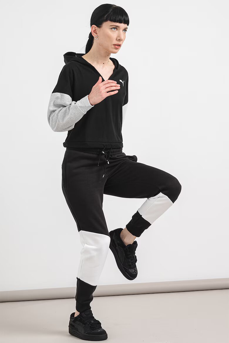Puma Спортно худи DryCell Черен/Сив меланж/Бял