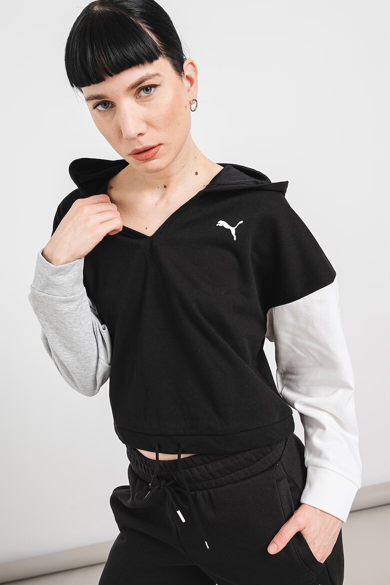 Puma Спортно худи DryCell Черен/Сив меланж/Бял