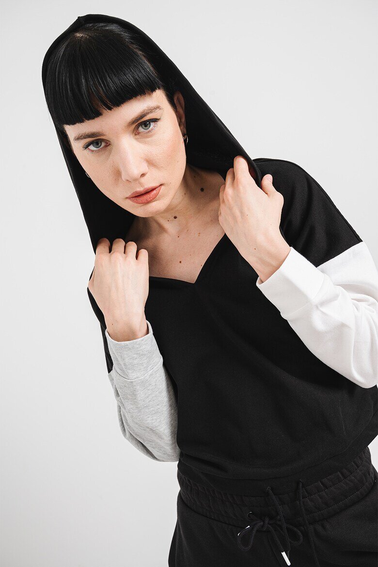 Puma Спортно худи DryCell Черен/Сив меланж/Бял
