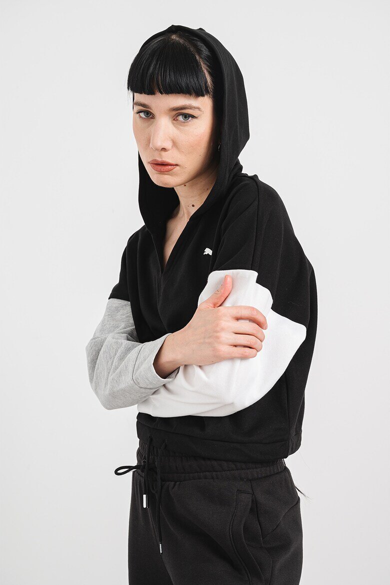 Puma Спортно худи DryCell Черен/Сив меланж/Бял