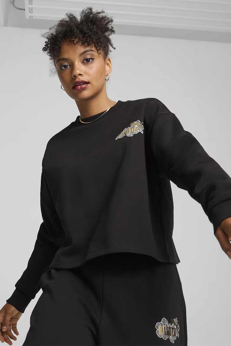 Puma Суитшърт Essentials+ Class Act с паднали ръкави Бял/Златист/Черен