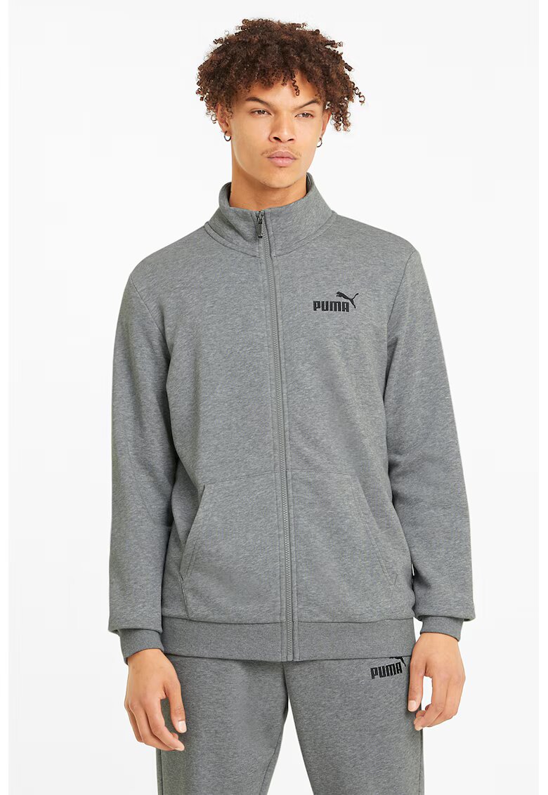 Puma Суитшърт Essentials със стандартна кройка и цип - Сив меланж/Светлосив меланж