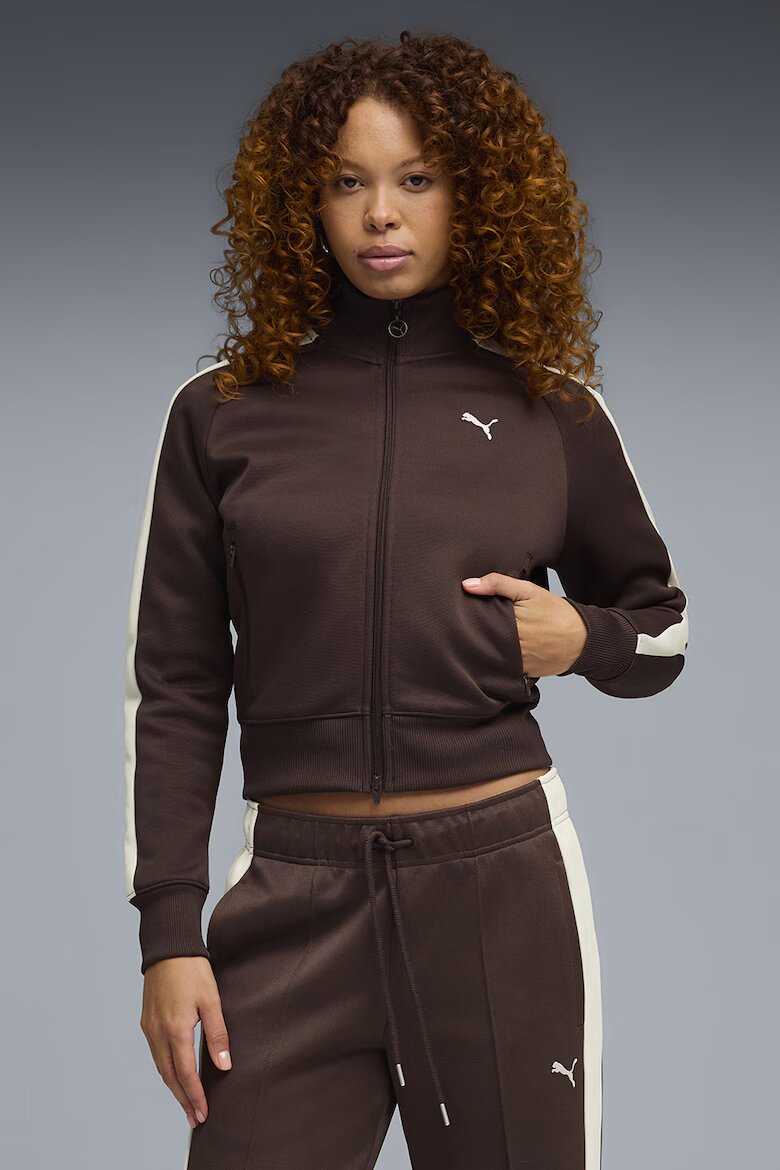Puma Суитшърт T7 Always On с цип - Коняк кафяв