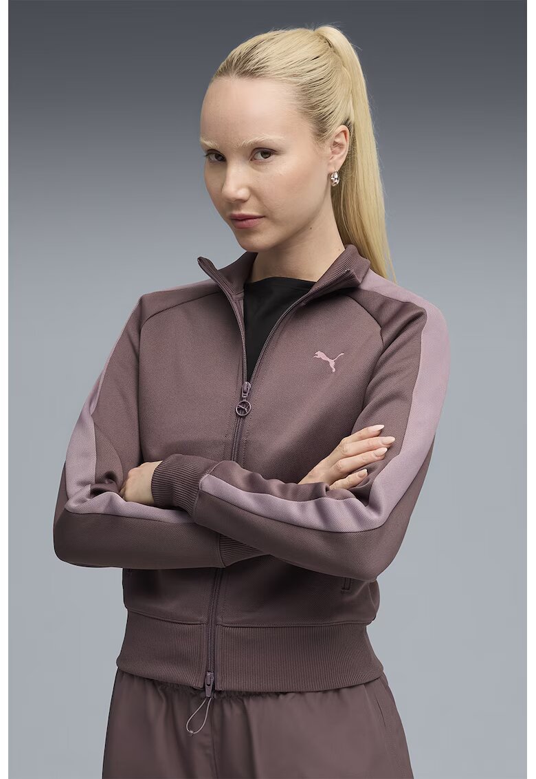 Puma Суитшърт T7 Always On с цип - Розова сьомга/Тъмнорозов
