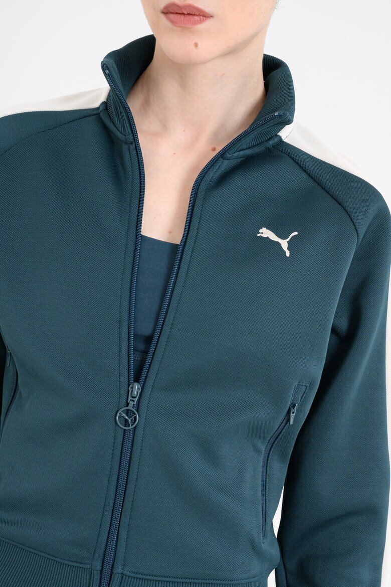 Puma Суитшърт T7 Always On с цип Тъмнозелен/Крем