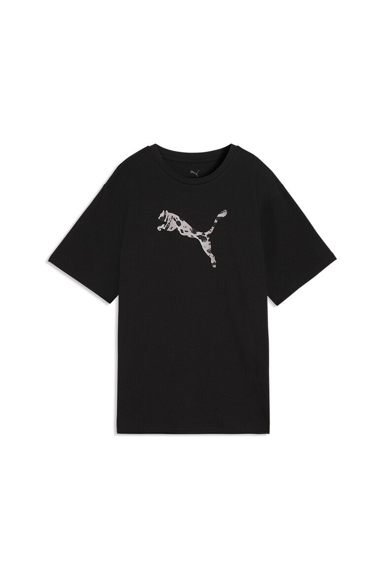 Puma Свободна тениска с лого Черен/Бледо розово