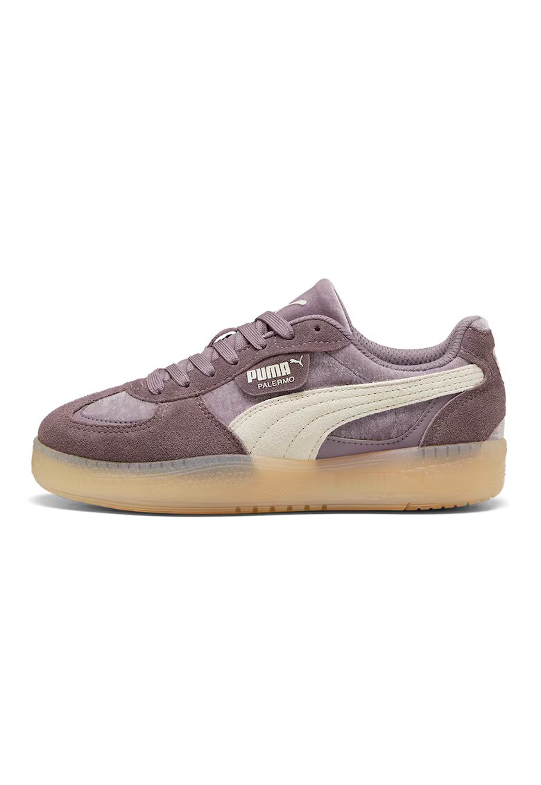 Puma Текстилни спортни обувки Palermo Moda Velvet Dream Wns с лого - Слонова кост/Бледовиолетов/Бледа лила