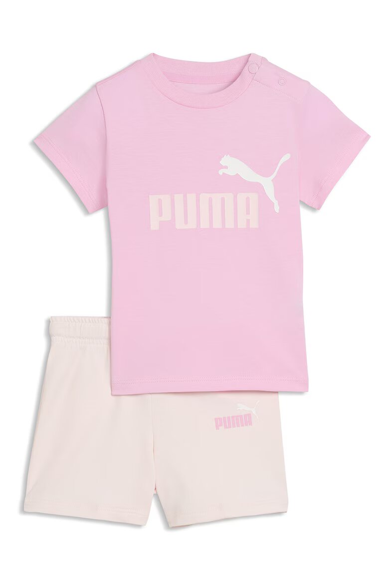 Puma Тениска Minicats с принт и шорти Бежов/Розово