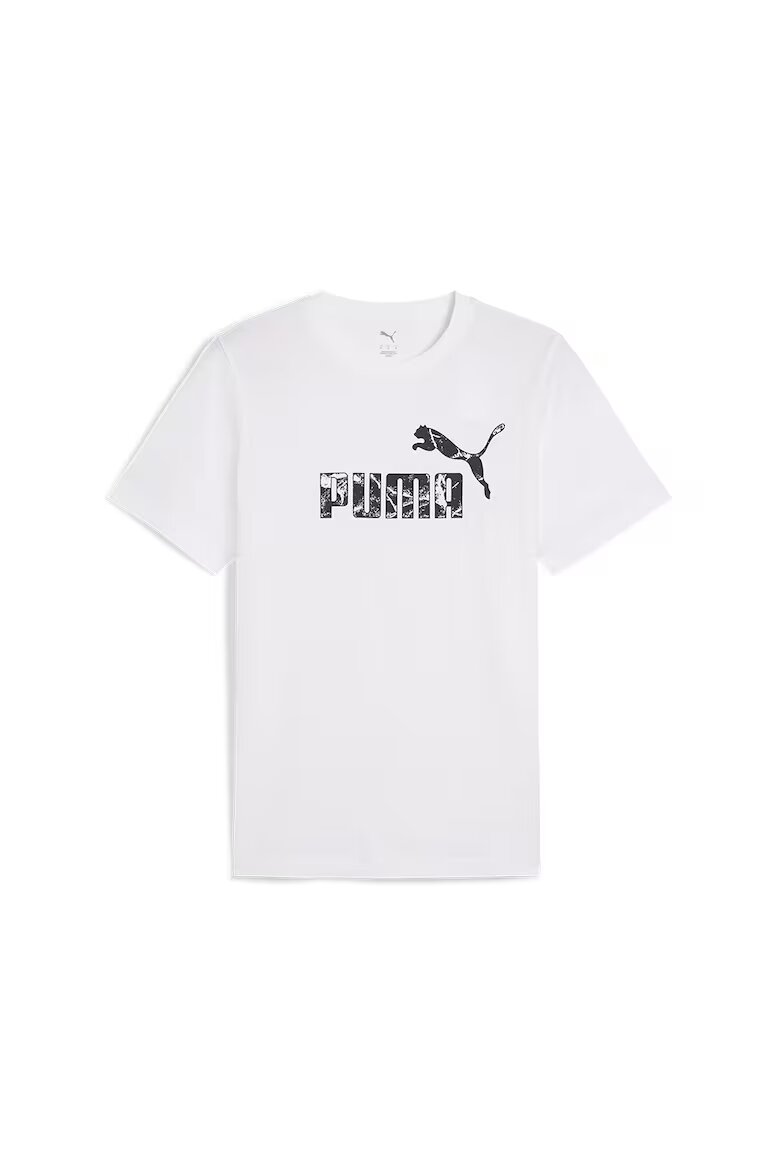 Puma Тениска с лого Бял/Избеляло черно