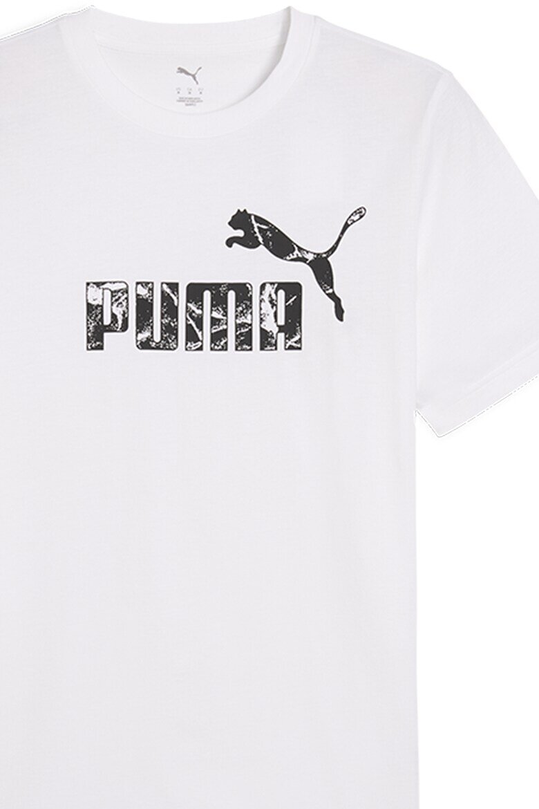Puma Тениска с лого Бял/Избеляло черно