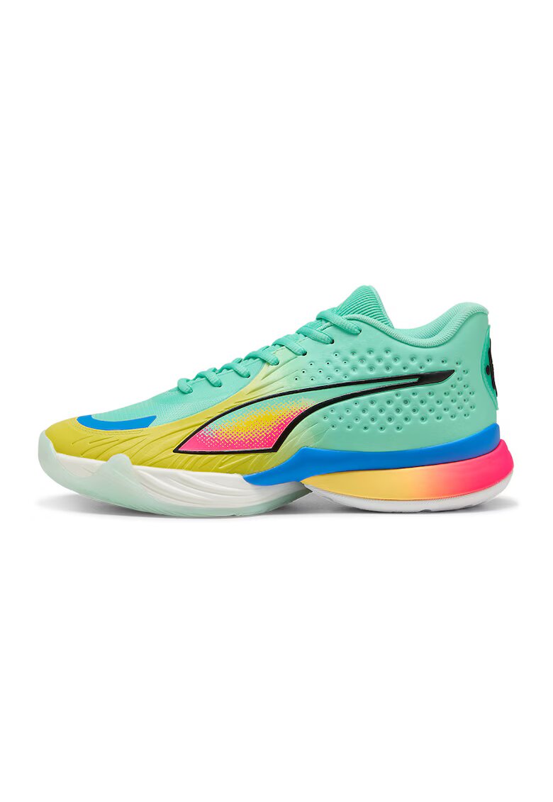 Puma Унисекс баскетболни обувки Stewie 5 Turbo - Жълт/Син/Ментово зелено