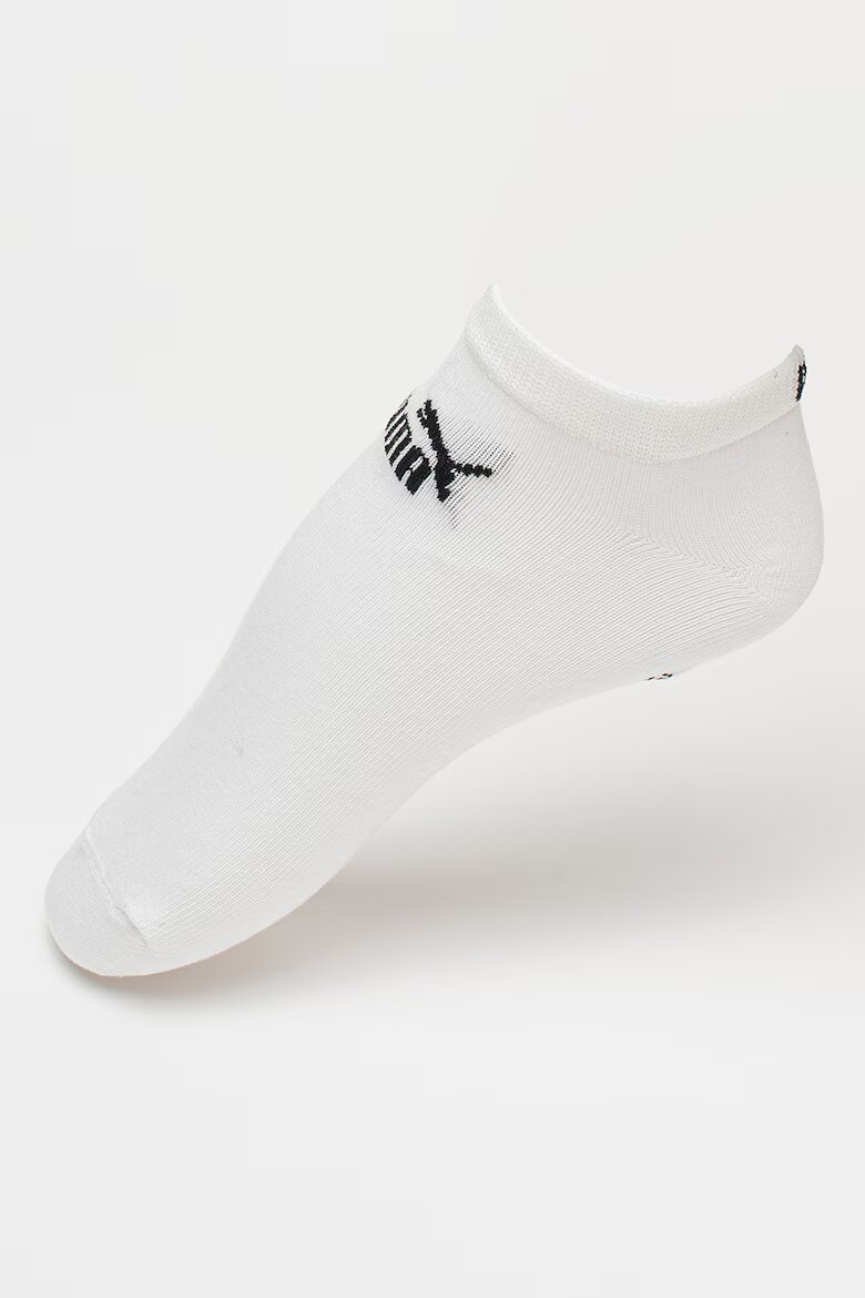 Puma Унисекс чорапи до глезена с лого - 3 чифта Бял/Черен